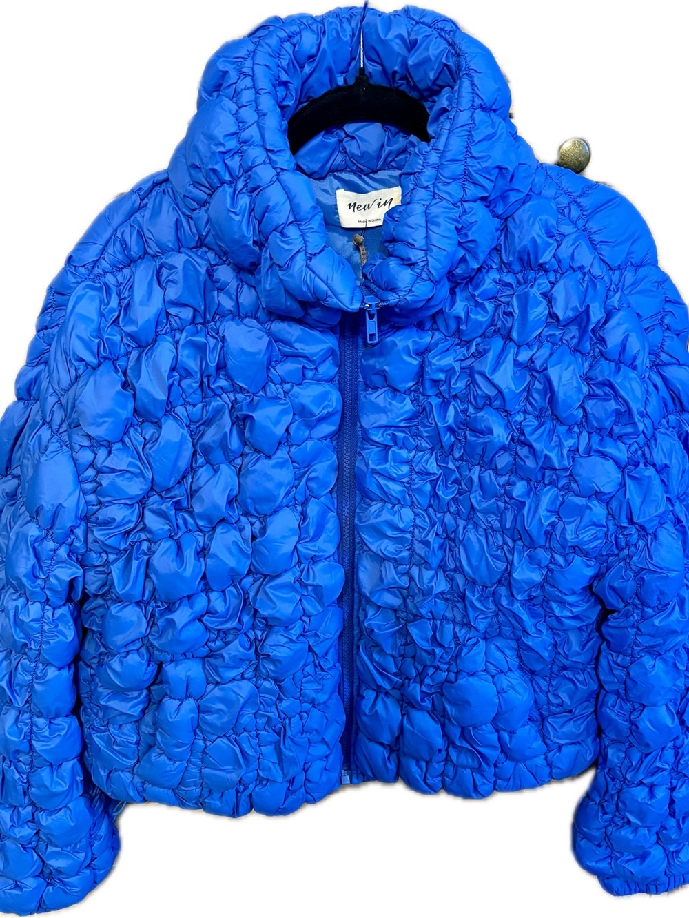 Bright Electric Blue Quilted Puff Jacket